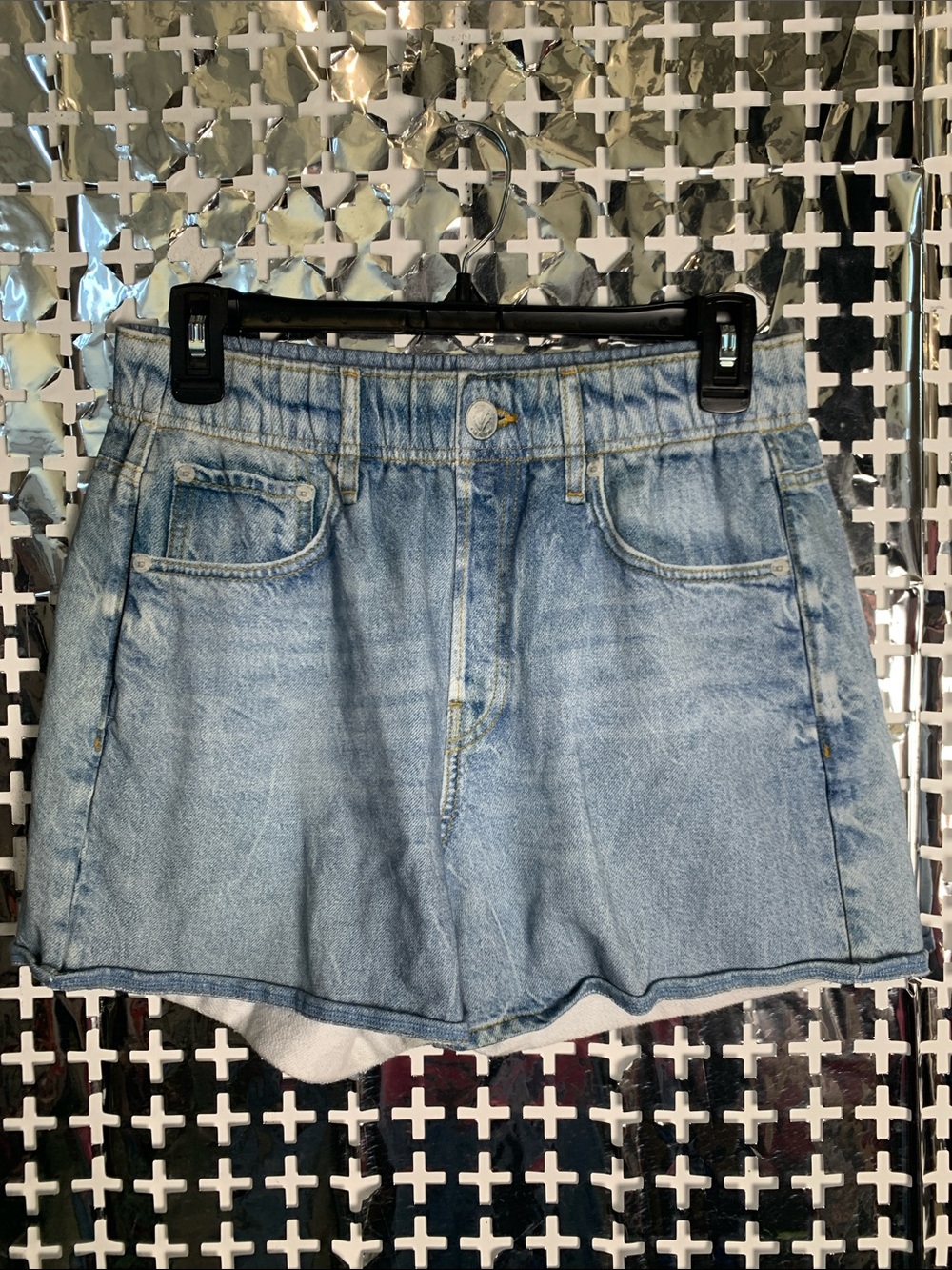 rag & bone Light Blue Denim Shorts with High Waist